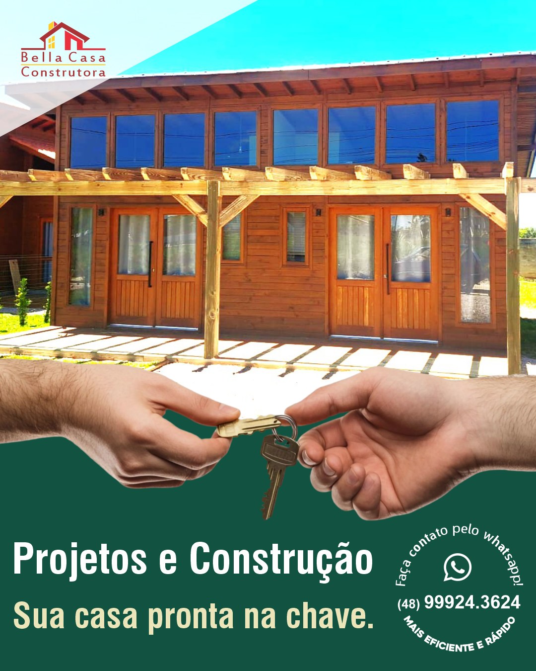 Seu novo lar começa com a decisão de hoje.

A Bella Casa Construtora constrói sonhos há mais de 13 anos em Garopaba e região, com projetos em madeira, alvenaria ou mistos, sempre priorizando qualidade, segurança e acabamento impecável.

Se você vem adiando esse plano, saiba: o momento certo para construir é agora.
Cada mês que passa é um passo a mais longe da casa que você merece.

Entre em contato, solicite seu orçamento e dê início à realização do seu projeto.
Seu terreno pode virar lar mais rápido do que você imagina.