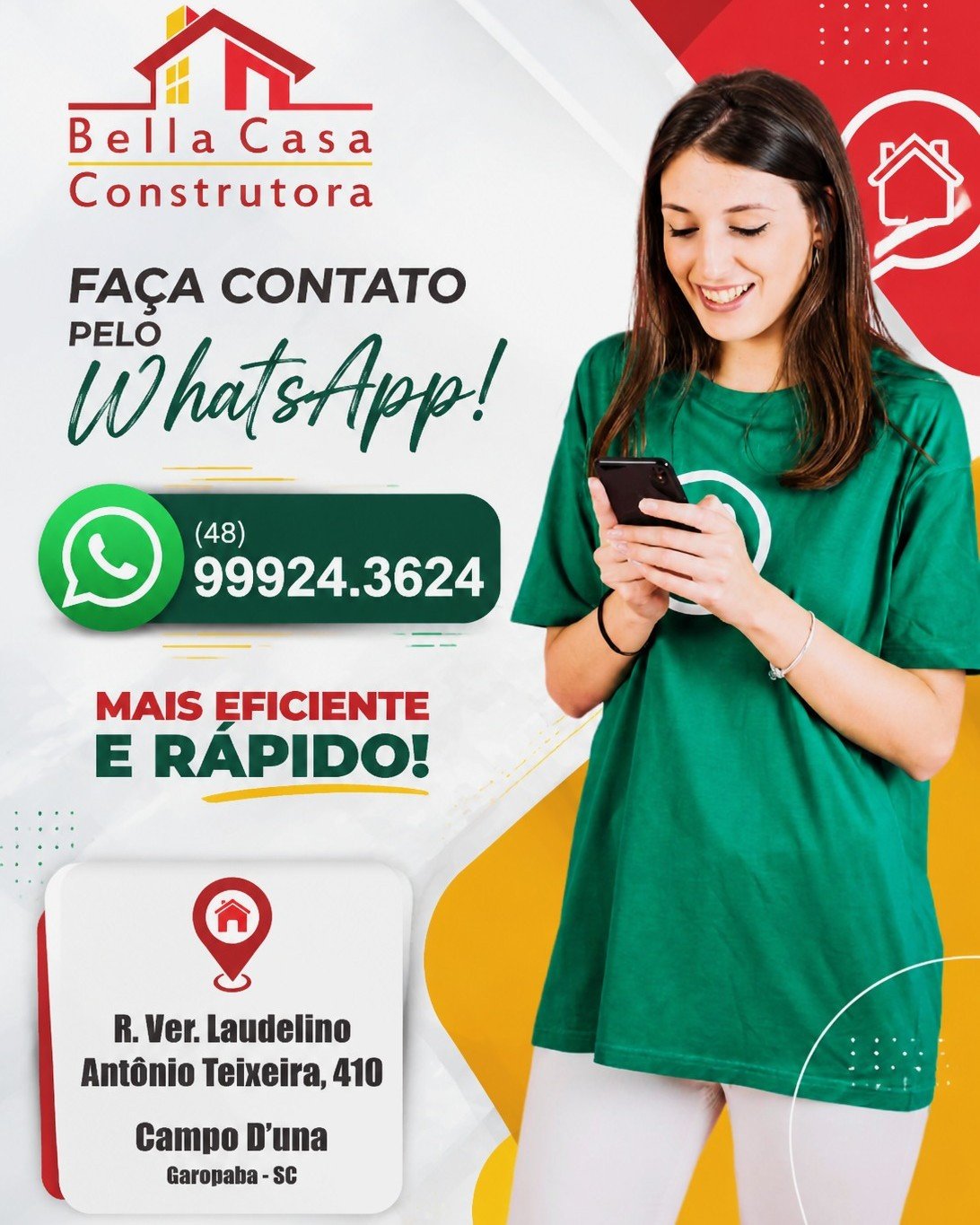 Tire suas dúvidas no WhatsApp e comece sua obra.

Uma conversa pode ser o início da sua obra. Fale conosco pelo WhatsApp, conheça as opções de construção e receba um atendimento personalizado para encontrar a melhor solução para o seu projeto.

Atendemos Garopaba, Imbituba e região (até 40 km).
Entre em contato agora mesmo: (48) 99924-3624